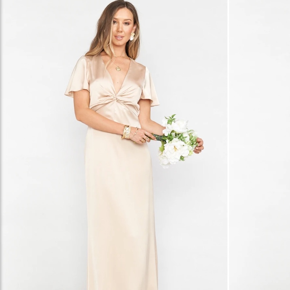 Show Me Your Mumu |Rome Twist Champagne Satin Gown